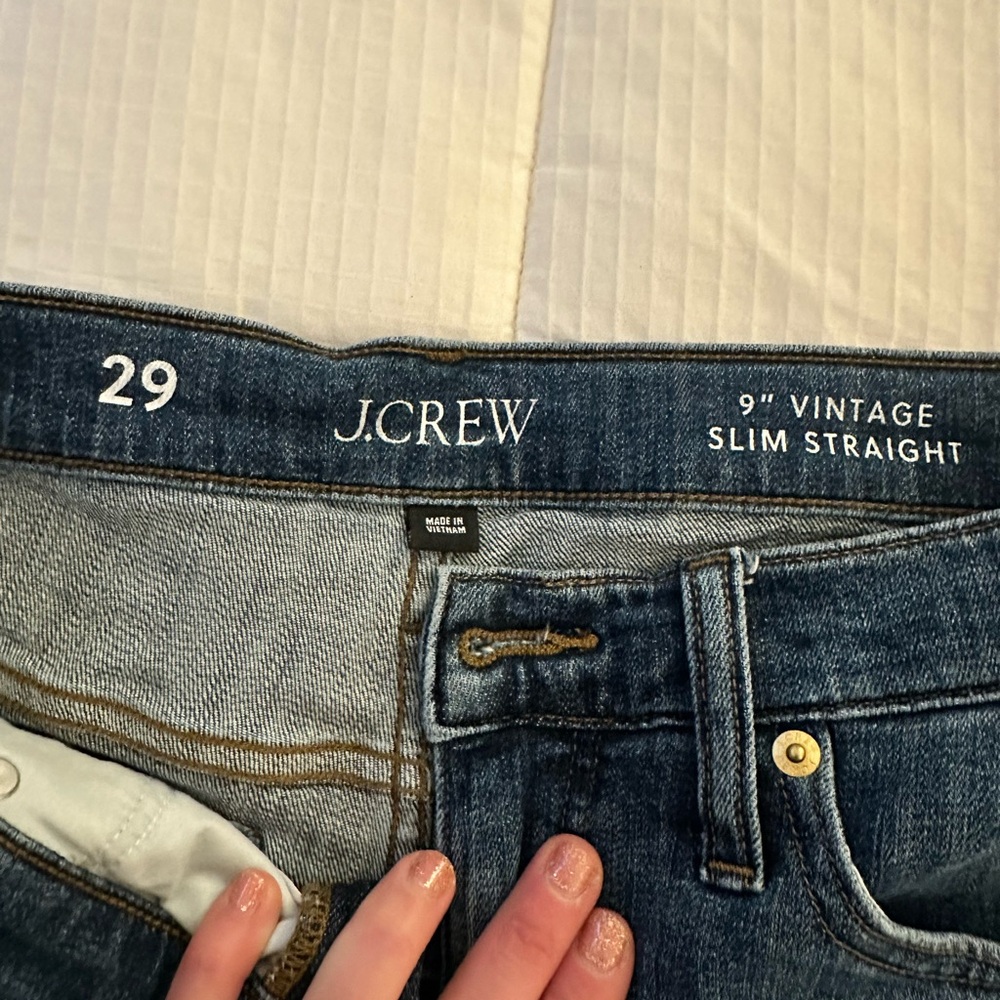 J.Crew 9" Vintage Slim Straight Denim